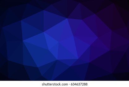 DARK BLUE vector polygonal illustration, which consist of triangles. Triangular design for your business. Creative geometric background in Origami style with gradient