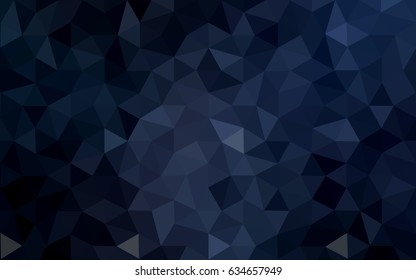 DARK BLUE vector polygonal illustration, which consist of triangles. Triangular design for your business. Creative geometric background in Origami style with gradient