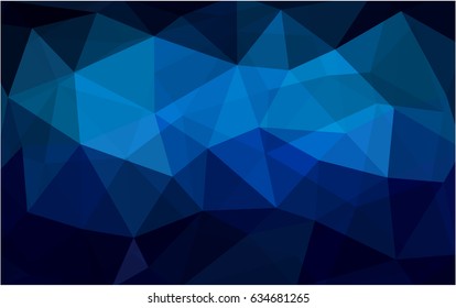 DARK BLUE vector polygonal illustration, which consist of triangles. Triangular design for your business. Creative geometric background in Origami style with gradient