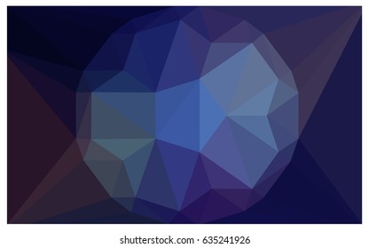 DARK BLUE vector polygonal illustration, which consist of triangles with a gemstone in center. Triangular design of a huge diamond for your business. Creative geometric background of gems.