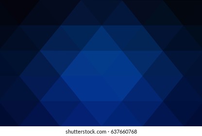 DARK BLUE vector polygonal illustration, which consist of triangles. Triangular design for your business. Creative geometric background in Origami style with gradient