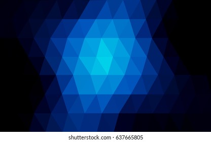 DARK BLUE vector polygonal illustration, which consist of triangles. Triangular design for your business. Creative geometric background in Origami style with gradient