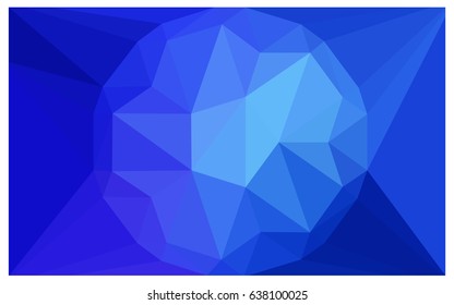 DARK BLUE vector polygonal illustration, which consist of triangles with a gemstone in center. Triangular design of a huge diamond for your business. Creative geometric background of gems.