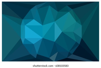 DARK BLUE vector polygonal illustration, which consist of triangles with a gemstone in center. Triangular design of a huge diamond for your business. Creative geometric background of gems.