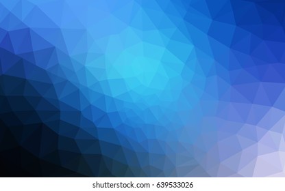 DARK BLUE vector polygonal illustration, which consist of triangles. Triangular pattern for your business design. Geometric background in Origami style with gradient. 