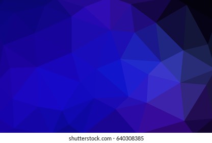 DARK BLUE vector polygonal illustration, which consist of triangles. Triangular design for your business. Creative geometric background in Origami style with gradient