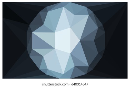 DARK BLUE vector polygonal illustration, which consist of triangles with a gemstone in center. Triangular design of a huge diamond for your business. Creative geometric background of gems.