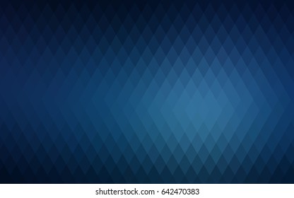 Dark BLUE vector polygonal illustration, which consist of rectangles. Rectangular pattern for your business design. Geometric background in Origami style with gradient. 