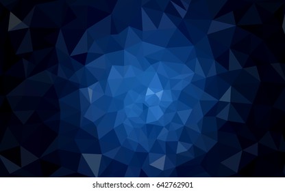 DARK BLUE vector polygonal illustration, which consist of triangles. Triangular design for your business. Creative geometric background in Origami style with gradient