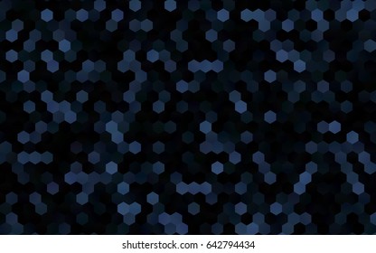 Dark BLUE vector polygonal illustration, which consist of hexagons. Hexagonal design for your business. Creative geometric background in Origami style with gradient