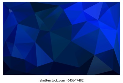 DARK BLUE vector polygonal illustration, which consist of triangles. Triangular pattern for your business design. Geometric background in Origami style with gradient. 