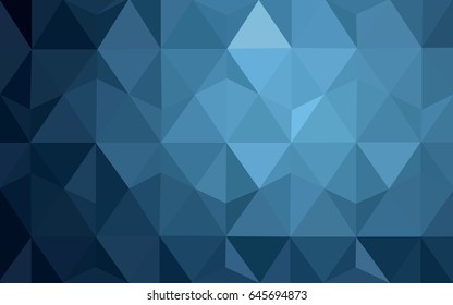DARK BLUE vector polygonal illustration, which consist of triangles. Triangular pattern for your business design. Geometric background in Origami style with gradient. 