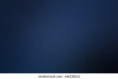 DARK BLUE vector polygonal illustration, which consist of triangles. Triangular pattern for your business design. Geometric background in Origami style with gradient. 