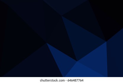 DARK BLUE vector polygonal illustration, which consist of triangles. Triangular pattern for your business design. Geometric background in Origami style with gradient. 