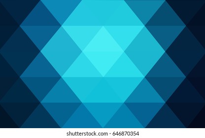 DARK BLUE vector polygonal illustration, which consist of triangles. Triangular design for your business. Creative geometric background in Origami style with gradient