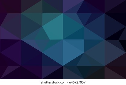 DARK BLUE vector polygonal illustration, which consist of triangles. Triangular design for your business. Creative geometric background in Origami style with gradient