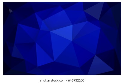DARK BLUE vector polygonal illustration, which consist of triangles. Triangular pattern for your business design. Geometric background in Origami style with gradient. 