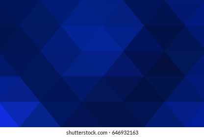 DARK BLUE vector polygonal illustration, which consist of triangles. Triangular pattern for your business design. Geometric background in Origami style with gradient. 