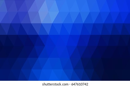 DARK BLUE vector polygonal illustration, which consist of triangles. Triangular pattern for your business design. Geometric background in Origami style with gradient. 
