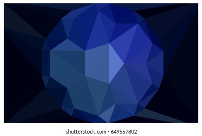 DARK BLUE vector polygonal illustration, which consist of triangles with a gemstone in center. Triangular design of a huge diamond for your business. Creative geometric background of gems.