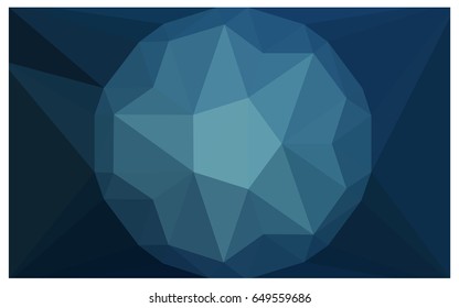 DARK BLUE vector polygonal illustration, which consist of triangles with a gemstone in center. Triangular design of a huge diamond for your business. Creative geometric background of gems.