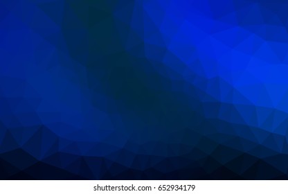 DARK BLUE vector polygonal illustration, which consist of triangles. Triangular pattern for your business design. Geometric background in Origami style with gradient. 