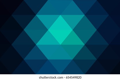 DARK BLUE vector polygonal illustration, which consist of triangles. Triangular pattern for your business design. Geometric background in Origami style with gradient. 