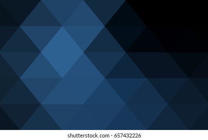 DARK BLUE vector polygonal illustration, which consist of triangles. Triangular design for your business. Creative geometric background in Origami style with gradient