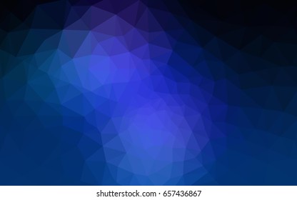 DARK BLUE vector polygonal illustration, which consist of triangles. Triangular design for your business. Creative geometric background in Origami style with gradient
