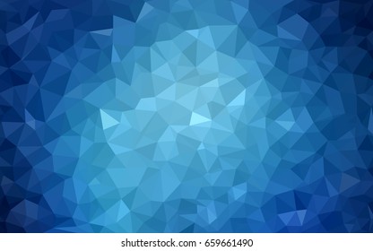 DARK BLUE vector polygonal illustration, which consist of triangles. Triangular design for your business. Creative geometric background in Origami style with gradient