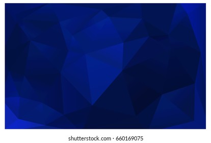 DARK BLUE vector polygonal illustration, which consist of triangles. Triangular pattern for your business design. Geometric background in Origami style with gradient. 