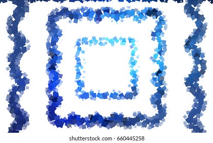Dark BLUE vector polygonal illustration, which consist of rectangles. Rectangular pattern for your business design. Geometric background in Origami style with gradient. 