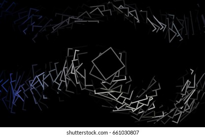Dark BLUE vector polygonal illustration, which consist of rectangles. Rectangular pattern for your business design. Geometric background in Origami style with gradient. 