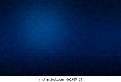 Dark BLUE vector polygonal illustration, which consist of hexagons. Hexagonal design for your business. Creative geometric background in Origami style with gradient