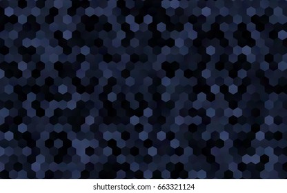 Dark BLUE vector polygonal illustration, which consist of hexagons. Hexagonal design for your business. Creative geometric background in Origami style with gradient