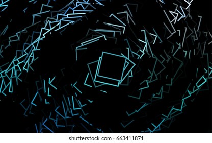 Dark blue vector polygonal illustration, which consist of rectangles. Rectangular pattern for your business design. Geometric background in Origami style with gradient. 