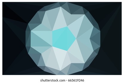 DARK BLUE vector polygonal illustration, which consist of triangles with a gemstone in center. Triangular design of a huge diamond for your business. Creative geometric background of gems.
