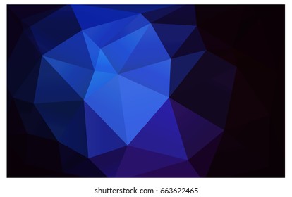 DARK BLUE vector polygonal illustration, which consist of triangles. Triangular design for your business. Creative geometric background in Origami style with gradient