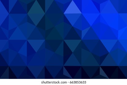 DARK BLUE vector polygonal illustration, which consist of triangles. Triangular pattern for your business design. Geometric background in Origami style with gradient. 