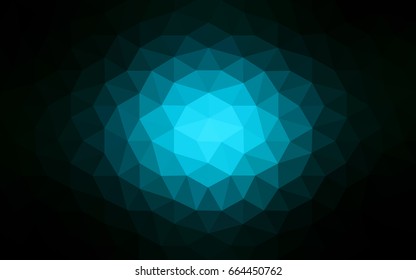 DARK BLUE vector polygonal illustration, which consist of triangles. Triangular pattern for your business design. Geometric background in Origami style with gradient. 