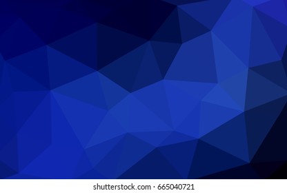 DARK BLUE vector polygonal illustration, which consist of triangles. Triangular pattern for your business design. Geometric background in Origami style with gradient. 