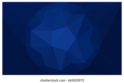 DARK BLUE vector polygonal illustration, which consist of triangles with a gemstone in center. Triangular design of a huge diamond for your business. Creative geometric background of gems.