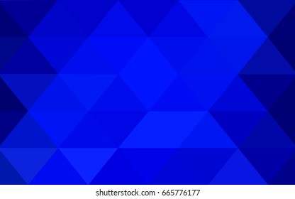 DARK BLUE vector polygonal illustration, which consist of triangles. Triangular pattern for your business design. Geometric background in Origami style with gradient. 