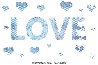 Dark BLUE vector polygonal illustration, which consist of hexagons. Hexagonal pattern for your business design. Geometric background in Origami style with gradient. 