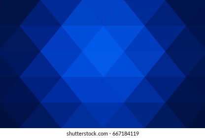 DARK BLUE vector polygonal illustration, which consist of triangles. Triangular pattern for your business design. Geometric background in Origami style with gradient. 