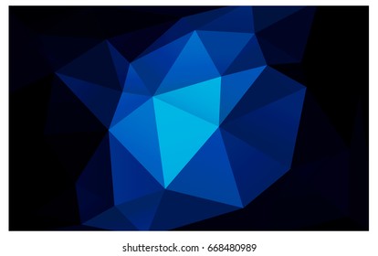 DARK BLUE vector polygonal illustration, which consist of triangles. Triangular design for your business. Creative geometric background in Origami style with gradient