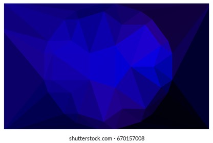 DARK BLUE vector polygonal illustration, which consist of triangles with a gemstone in center. Triangular design of a huge diamond for your business. Creative geometric background of gems.