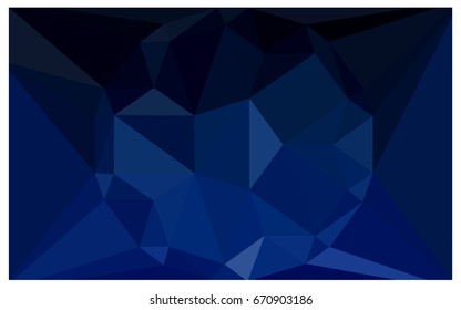 DARK BLUE vector polygonal illustration, which consist of triangles with a gemstone in center. Triangular design of a huge diamond for your business. Creative geometric background of gems.