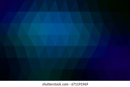DARK BLUE vector polygonal illustration, which consist of triangles. Triangular design for your business. Creative geometric background in Origami style with gradient