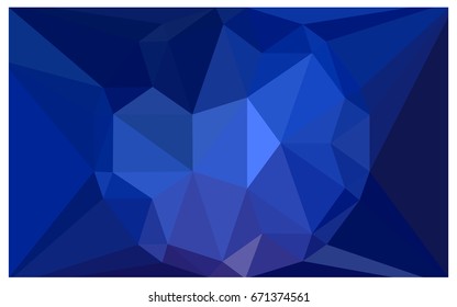 DARK BLUE vector polygonal illustration, which consist of triangles with a gemstone in center. Triangular design of a huge diamond for your business. Creative geometric background of gems.